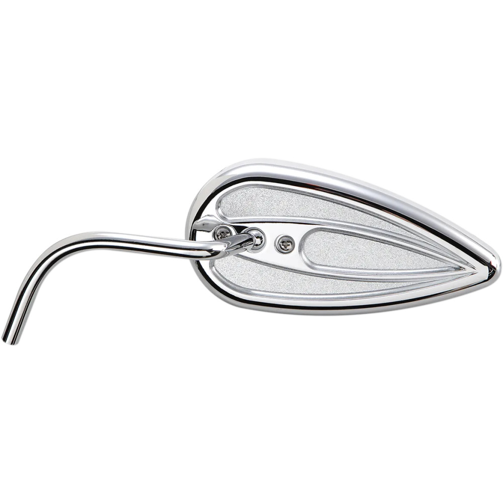 Espejo en lágrima con vástago de acero — 6-3/8" ancho x 3" alto, vástago 5", cromo Espejo en lágrima con vástago de acero — 6-3/8" ancho x 3" alto, vástago 5", cromo