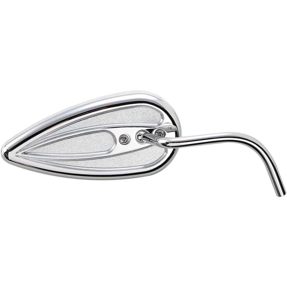 Espejo tipo lágrima con vástago de acero — 16 cm (6-3/8") ancho, 76 mm (3") alto, 12.5 cm (5") vástago, Cromo