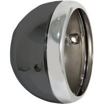 Carcasas de faro lateral estilo Lucas 5-3/4\" — 146 mm (5-3/4\"), negro, cromo