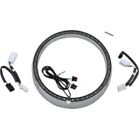 ProBEAM® Aro embellecedor de intermitente — LED ámbar y blanco, lente ahumada, acabado cromado, 60 LEDs