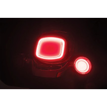 Piloto trasero Tracer LED — Harley Davidson®, lente roja, carcasa negra