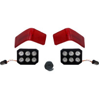 Luces LED Tour-Pak de marcha y freno con lentes — LED rojo, Harley Davidson®, kit de 6 bombillas
