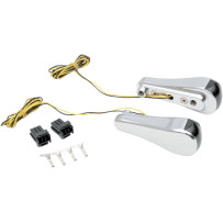 Intermitentes delanteros LED para Road Glide — 88.9 mm × 31.8 mm, 12V, cromado, lente ahumada