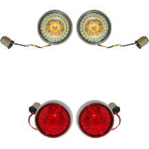Complete Front & Rear Turn Signal Conversion Kit with Bullet Bezel Lenses