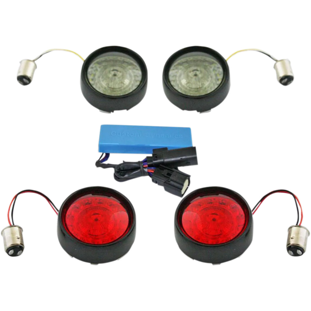 Complete Front & Rear Turn Signal Conversion Kit with Bullet Bezel Lenses