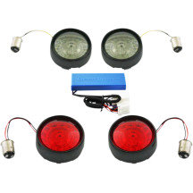 Complete Front & Rear Turn Signal Conversion Kit with Bullet Bezel Lenses