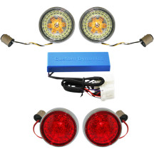Complete Front & Rear Turn Signal Conversion Kit with Bullet Bezel Lenses