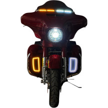 Inserciones de luz ámbar/blanco para carenado inferior — Harley Davidson®, ámbar y blanco