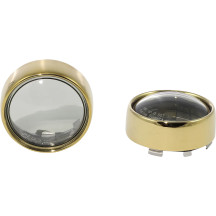 Embellecedores/Lentes para intermitentes ProBEAM® estilo bullet — dorado, lente ahumado, par