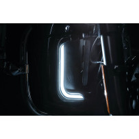 Luces de acento para carenado inferior — carenado inferior, LED ámbar y blanco, cromado