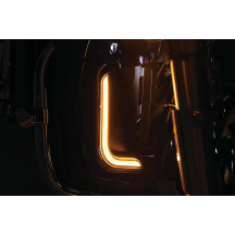 Luces de acento para carenado inferior — carenado inferior, LED ámbar y blanco, cromado