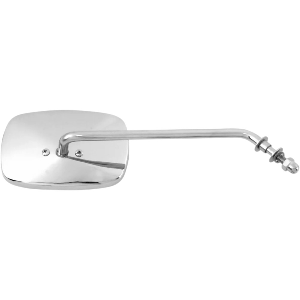 Chrome Universal Die-Cast Mirror — 10 cm x 12.7 cm head, 23 cm stem, screw-in mount