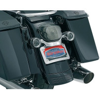 Soporte curvo de matrícula con marco — Cromo, Curvo, Horizontal, Trasero