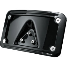 Soporte curvo tumbado para matrícula con marco — Negro brillante, Trasera, Horizontal
