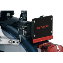 Soporte para matrícula con cerradura para casco — placa de 7" de ancho x 4-1/4" de alto, patrón de montaje 5-1/2" x 2-7/8", negr