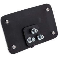 Marco de matrícula curvo Slick Signals con placa trasera de 3 orificios — Trasero, Negro