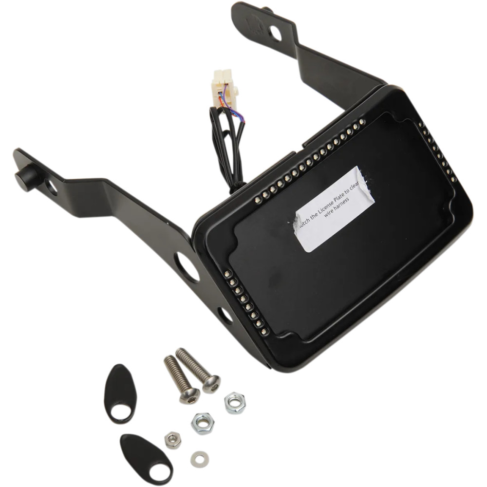 Curved License Plate Frame and Mount with License Plate Light Curved License Plate Frame and Mount with License Plate Light