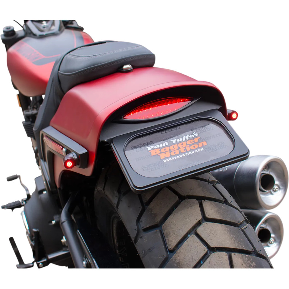 M8 Fat Bob Light & License Plate Kit — Satin Black, LED, Bolt-On