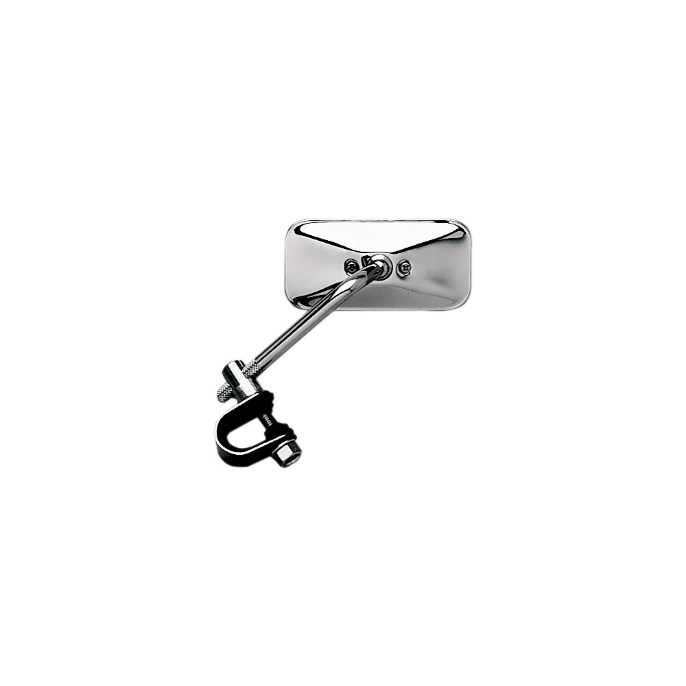 Universal Clamp-On Mirror — 22 mm (7/8"), 5" stem, 4-1/2" head, chrome