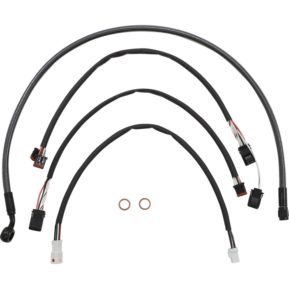 Black Pearl™ Designer Handlebar Installation Kit — Ape hanger, 12"–14" handlebar height, Black
