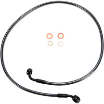 Línea de freno delantera trenzada E-Z Align de disco único — 112 cm (44") de longitud, sin ABS, banjo inferior 10 mm 90°, banjo 