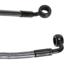 Línea de freno delantera trenzada E-Z Align de disco único — 112 cm (44") de longitud, sin ABS, banjo inferior 10 mm 90°, banjo 