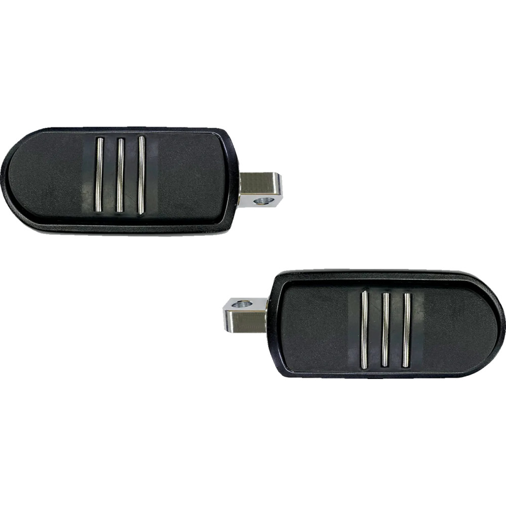 Reposapiés Sweeper — Montaje macho, Ángulo ajustable, Negro