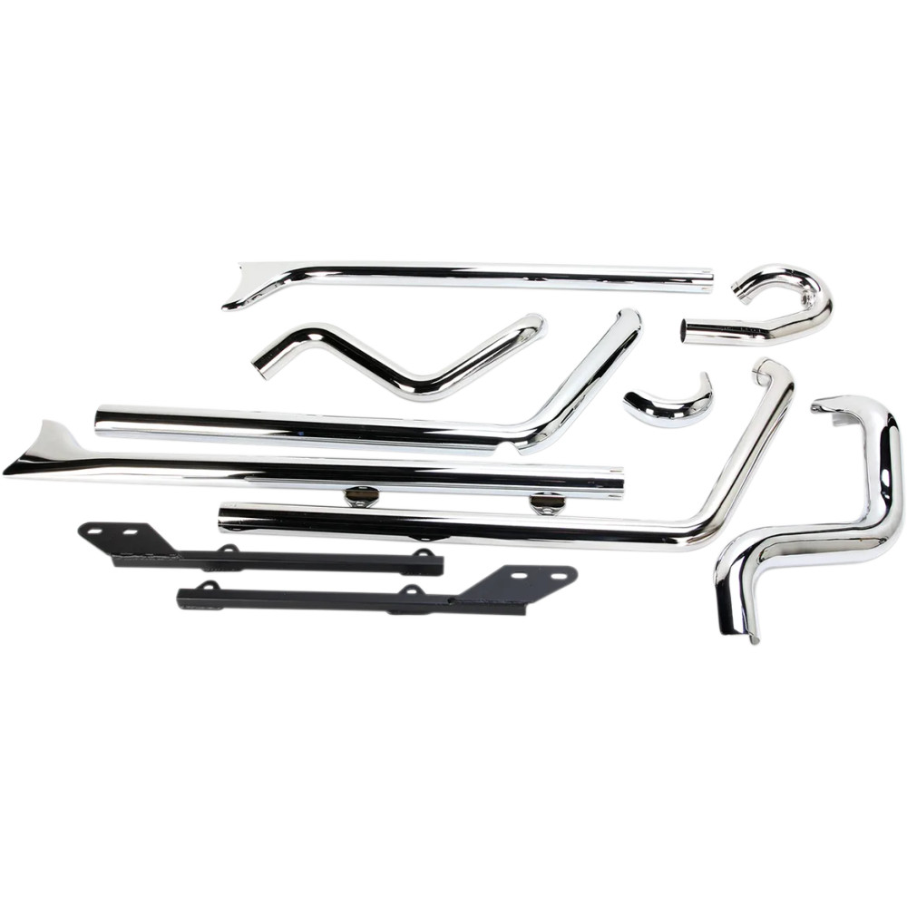 True Duals Exhaust System with Fishtail Mufflers — without Baffles
