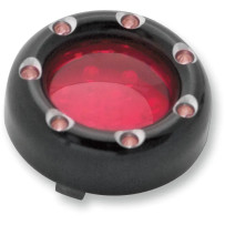 Kit LED "Fire Ring" para carcasas de intermitentes "Deuce Style" de fábrica — doble filamento, lente roja, carcasa negra, par