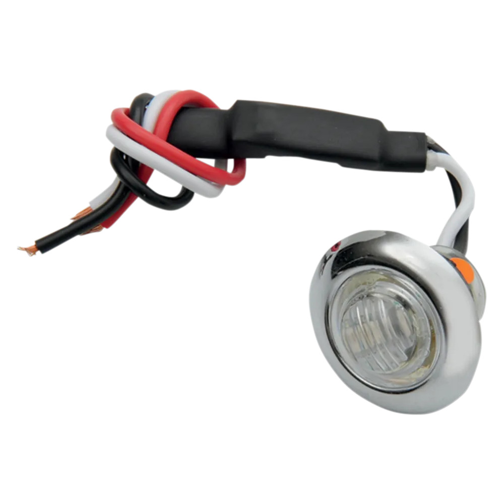 Dual-Function Mini Marker Light — 3-LED, amber, stainless steel