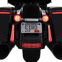 Insertos Fang® para intermitentes — LED, rojo, cromado, trasero, par