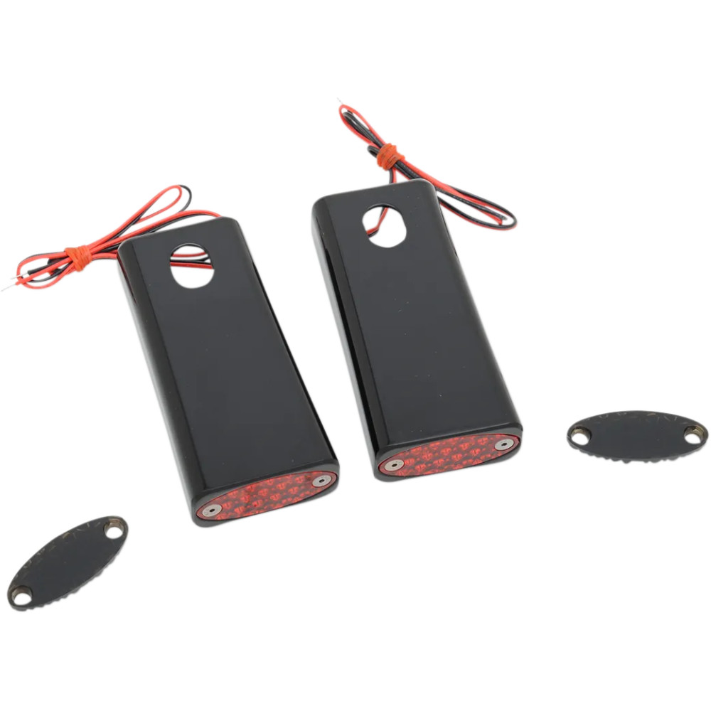 Luces marcador LED para puntal de guardabarros — carcasa negra, lente roja