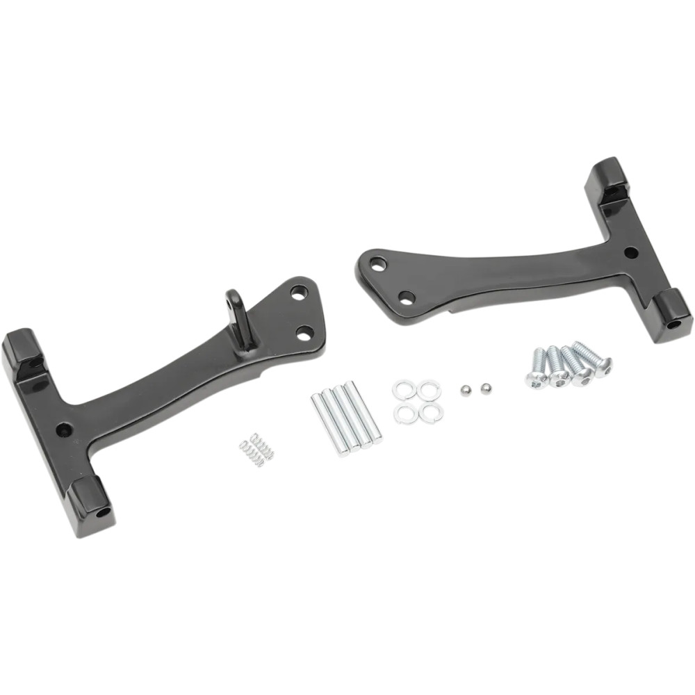Passenger Floorboard Mount Kit — Fits Drag 1621-0463 or OEM HD passenger floorboards, Black gloss