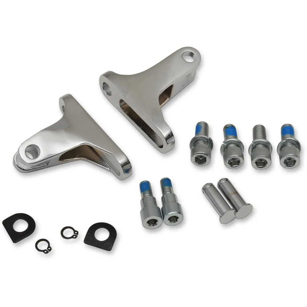 Kit de montaje corto para estribos de pasajero — 2,5" (6,35 cm), cromado, pulido