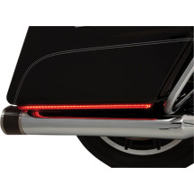 Luces LED Machete™ para alforjas de fondo plano — compatible con Harley‑Davidson, roja, lente ahumada