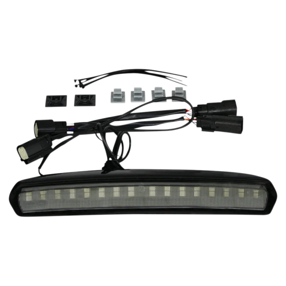 Luz LED High Mount para Tour Pak — Harley-Davidson, 32 LEDs, lente ahumado, acabado negro