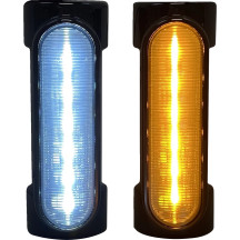 Luces LED Dynamic para defensas de motor — 4-7/8" de largo, aptas para defensas de 1-1/4", montaje recto 5", negro