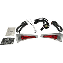 Luces LED secuenciales para respaldo Tour Pak — Harley Davidson®, 12 LED, lente roja, trasero izquierdo y derecho, par