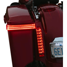 ProBEAM® LED Secuencial BAGZ™ Luces para alforjas — Compatible con Harley‑Davidson, carcasa cromada, lente roja