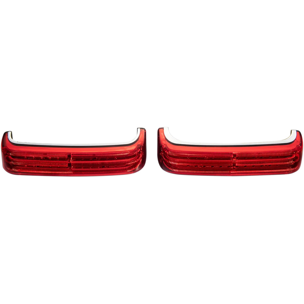 ProBEAM® LED BAGZ™ Luces secuenciales para alforjas — Carcasa cromada, lente roja, par