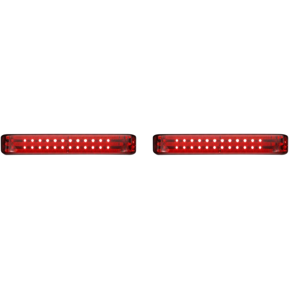 Luces ProBEAM® LED secuenciales BAGZ™ para alforjas — Harley-Davidson®, lente roja, carcasa cromada, par
