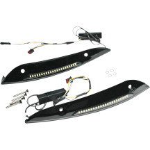 Moldura de parabrisas Genesis® 4 Dynamic LED Road Glide® — Harley Davidson®, intermitente, lente ahumada, carcasa negra, LEDs ám