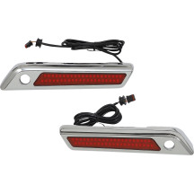 Cierre de alforja con luces de acento bicolor — Harley Davidson® rojo, ámbar