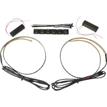 Tiras LED auxiliares laterales de doble intensidad — 25" de largo, 12 V–14.6 V, rojo, par