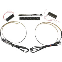 Tiras LED auxiliares laterales de doble intensidad — 25" de largo, 12 V–14.6 V, rojo, par