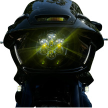 Luces de ventilación del carenado — Carcasa negra, LEDs ámbar/blanco, para Harley-Davidson