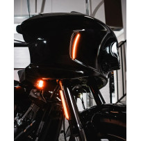 Luces de ventilación del carenado — Carcasa negra, LEDs ámbar/blanco, para Harley-Davidson