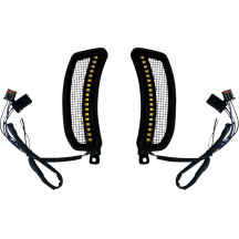 Luces de ventilación del carenado — Carcasa negra, LEDs ámbar/blanco, para Harley-Davidson