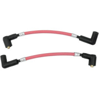 Braided Spark Plug Wire — 8 mm, 248 mm (9-3/4\"), 90° connector, red