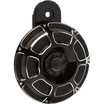 Bocina Billet — negra, cromada, eléctrica
